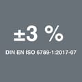 <b>Nauwkeurig</b><br/>Nauwkeurigheid ±3 % conform DIN EN ISO 6789-1:2017-07.