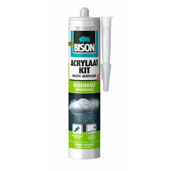 Bison Acrylic Sealant Rainproof White Cartridge 300 ml NL/FR