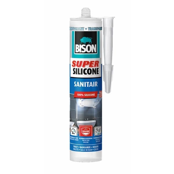 6304517 Bison Super Silicone Sanitary Transparent Cartridge 300 ml NL/FR